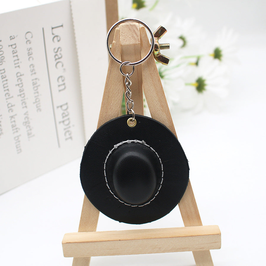 Wholesale Western Cowboy Hat PU Leather Keychains